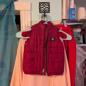 Calvin Klein Red Quilted Vest for Cozy Layering